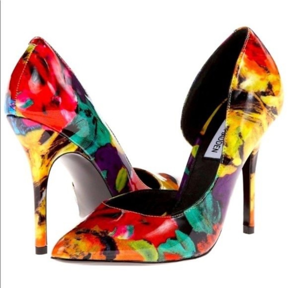 Steve Madden Groovi Bright Multicolored Floral Pumps